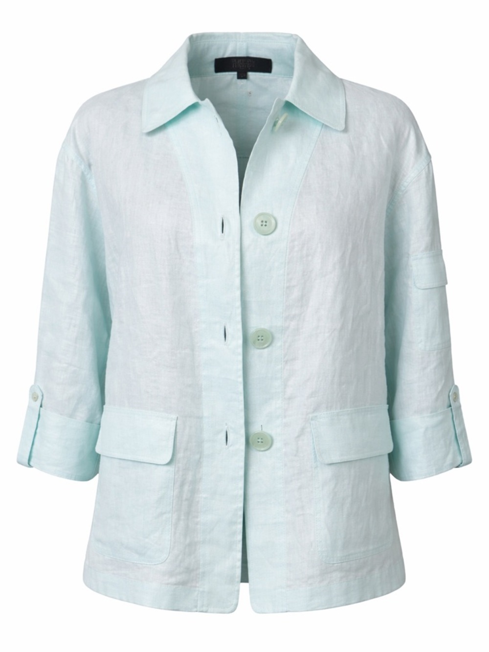 Lafayette 148 Linen Jacket Blue Coastal Grandma Quiet Luxury Chic-Medium